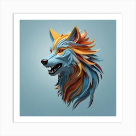 Default A Wolf Minimalistic Colorful Organic Forms Energy Asse 0 1 Art Print