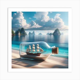 Ship In A Bottle Art Print