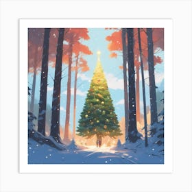 Christmas Tree In The Forest 20 Art Print