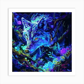 Wolf In The Forest 13 Art Print