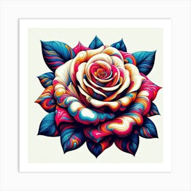 Psychedelic Rose Art Print