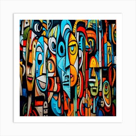 Beautiful cubism graffiti Art Print