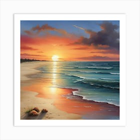 Sunset On The Beach 10 Art Print