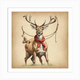 Deer With Horns 2 Art Print