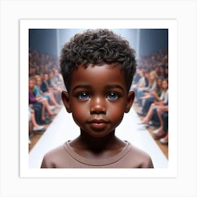 Child In Front Of Crowd Art Print