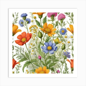 Illustrative Albedo Wild Flowers Art 0 Art Print