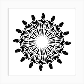 Black And White Mandala 1 Art Print