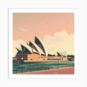 A Sydney Opera House In Sydney Lofi Illustration 1719930042 4 Art Print