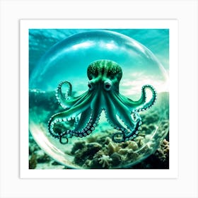 Octopus In A Bubble 2 Art Print