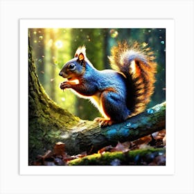 Squirrel In The Forest 33 Art Print