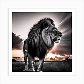 Lion At Sunset 7 Art Print