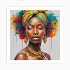 African Woman With Turban Art Print