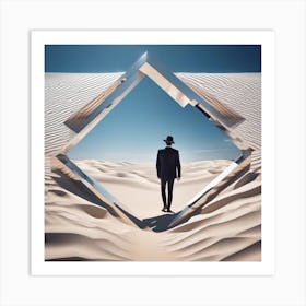 Man In Sand 6 Art Print