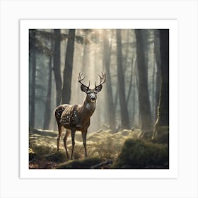 Deer In The Forest 234 Art Print