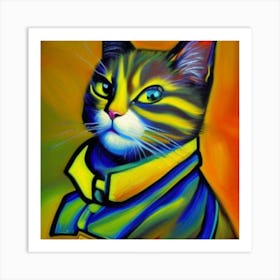 Cat In A Suit Art Print