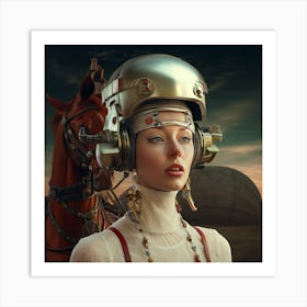 Richardvachtenberg 8000 Years Woman Facewith A Cosmonaut Helmet 0abe99b2 E1ce 4612 8283 E604ff118c56 Art Print