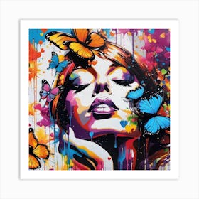 Butterfly Woman Art Print