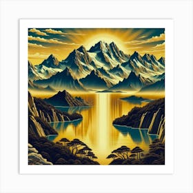 Sunrise Over The Mountains Art Print