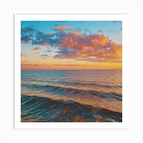 Sunset Over The Ocean Art Print