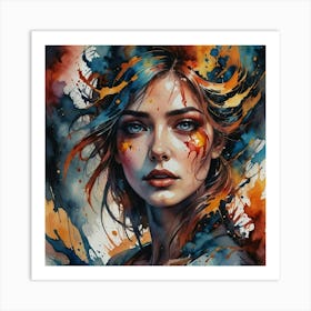 Splatter Girl Art Print