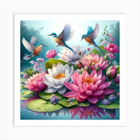 Water Lily Painting Art Print