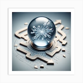 Crystal Ball On A Circuit Board Art Print