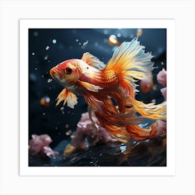 Betta Fish In Water Art Print