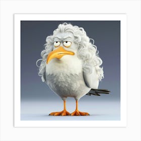 Bird With Long Hair Art Print