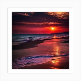 Sunset On The Beach 454 Art Print