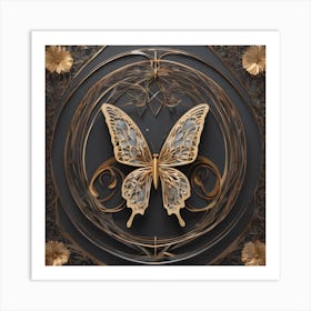 Butterfly In A Frame 1 Art Print