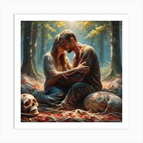 Couple In The Woods 1 Art Print