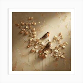 Birds On A Branch 4 Art Print