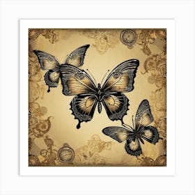 Steampunk Butterflies 2 Art Print