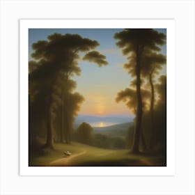'Sunset In The Woods' Art Print