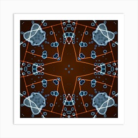 Abstract Pattern Blue And Orange Art Print