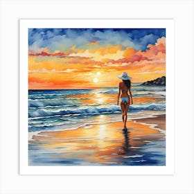 Sunset On The Beach 2 Art Print