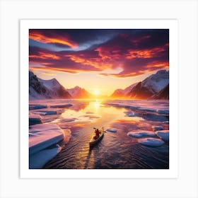 Sunset In The Arctic 1 Art Print