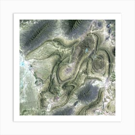 Satellite Image Of A Mountain Art Print