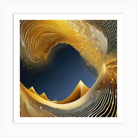 Golden flows from mountain Art Print