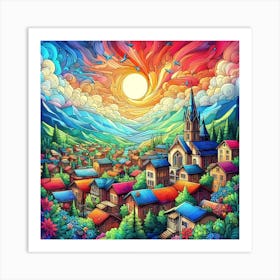 Sunset Painting 4 Art Print