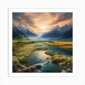 Landscape Painting 3 Art Print