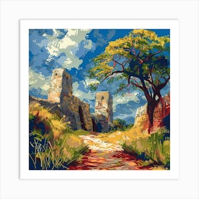 A Great Zimbabwe Ruins In Zimbabwe Castle Art Print