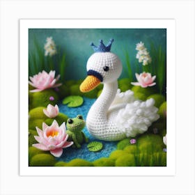 Amigurumi, Swan 1 Art Print