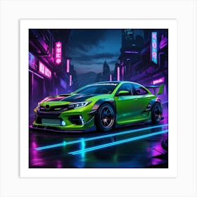 Modified Car Rendered In Digital Art Art Print