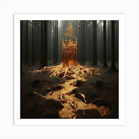 Golden Castle In The Forest Art Print