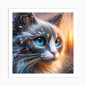 Feline Cat Creative Artwork Illustration 90 Art Print