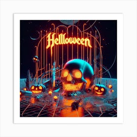 Halloween Skull Art Print