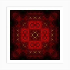 Abstract Red Pattern Art Print