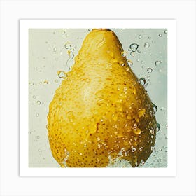 Pear Splashing Water Art Print