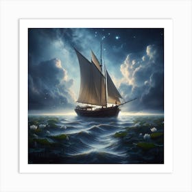 sailing boat Art Print